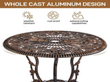 3 PCS Outdoor Bistro Set,Outdoor Patio Set, All-Weather Cast Aluminum Bistro Table Set for Backyard, 59012071