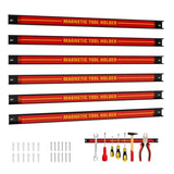 Red Magnetic Tool Organizer Strips - Carbon Steel Construction, Ideal for Clutter-Free 03086117