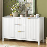 U_STYLE Sideboard with Wave Design - 3 Adjustable Shelves, 3 Drawers & Soft-Close Doors, Storage N711P269066K