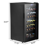 ZUN Dual Zone Wine and Beverage Refridgerator, 28 Bottle Wine Fridge with Independent Temperature 97057086