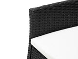 2pcs Arm Chairs 1pc Love Seat & Tempered Glass Coffee Table Rattan Sofa Set Black 42624106