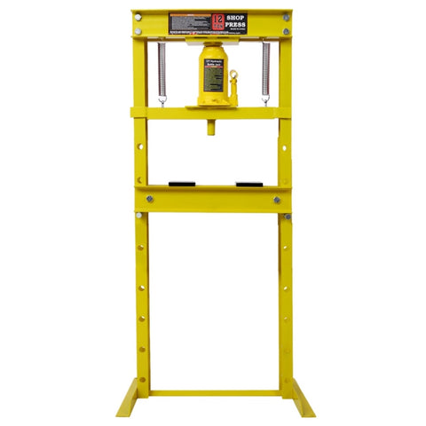 ZUN Hydraulic Shop Press ,12-Ton Capacity , Floor Mount ,with Press Plates, H-Frame Garage Floor Press, W465P146709