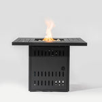 ZUN 34inches Steel fire pit table Gas Fire Pit for Outdoor Outside Patio Deck and Garden Black W853P202186