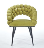 Green Modern chair with golden color iron tube legs, soft cushions and comfortable W234P271317