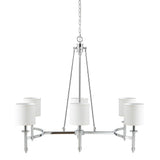 6-light Chandelier with Fabric Drum Shades Chrome See below B035P264527