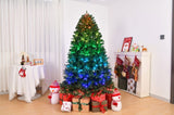 ZUN 6 FT Pre-lit Artificial Christmas Tree, APP Controlled Xmas Tree Hinged Branches with 330 RGB Lights 40315249