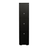 Black side cabinet with aluminum strip lamp,With large storage space W33140088