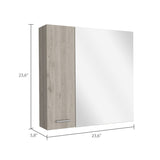 ZUN Kenya Medicine Cabinet, Mirror, Double Door, Four Interior Shelves B128P148727