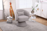 Swivel Accent Chair Armchair, Round Barrel Chair in Fabric for Living Room Bedroom W136194691
