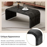 TREXM Minimalist Coffee Table with Curved Art Deco Design for Living Room or Dining Room WF317095AAB