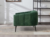 50.2'' Wide Upholstered Chenille Mini Loveseat Accent Couch, Modern Glam Small Settee with Metal W3118P397105