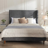Harper Tall Headboard Upholstered Bed / 54" High Headboard / Elegant Simplicity / No Box Spring B083P152031