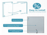 Bright LED Bathroom Mirror 36" x 28" Front Side Light, 5 Mins Defog, Full HD Reflected, 3 Colors T3177P296170