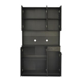 ZUN 70.87" Tall Wardrobe& Kitchen Cabinet, with 6-Doors, 1-Open Shelves and 1-Drawer for bedroom,Black 20536572