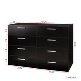 ZUN FCH 8 Drawer Double Dresser for Bedroom, Wide Storage Cabinet for Living Room Home Entryway, Black 98134933