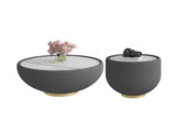 Light Sintered stone Top Cup Shape Leather Coffee modern Sofa Table for Living Room furniture W3081P309607