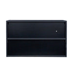 ZUN Black Glass Door Shoe Box Shoe Storage Cabinet With RGB Led Light 29491136