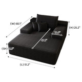Modern Sofa bed lounger for moviebonus room,No Assembly Required,Black W2824P301533
