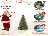 Artificial 5ft Green LED-lit Christmas Tree with 1113PE/PVC Mixed Branch Tips,Red fruit and Pine 09173500