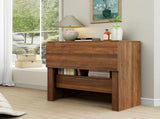 Convertible Fold-Out Desk, Multi-Functional Writing Workstation with Storage Drawers & Open W331P515580