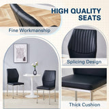 Luxury Simple Chair - Set of 4 BLACK PU Material High Resilience Dining Chair with Metal Silver W1151P282690