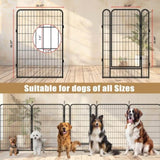 ZUN 8 Panels Heavy Duty Metal Playpen with door,39.37"H Dog Fence Pet Exercise Pen for Outdoor, Indoor 94098945