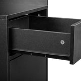 3-Tier Corner Salon Cabinet with 1 Door & 1 Drawer, 15mm E0 Grade Particleboard Matt Black, 75.2" H 45410209