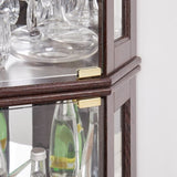 Corner Glass Cabinet Lighted Curio Cabinet Corner Display Case for Living Room, Curio Cabinet, W2275P194428