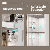 Small Narrow Storage Cabinet with Doors and Shelves Slim Waterproof Bathroom Storage Organizers 56529672