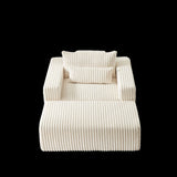 75-Inch Corduroy Sponge Sofa Lounge Chair with Removable footrest,No Assembly Required,Fluffy Modern W834P206099