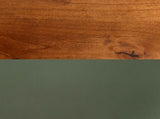 14 inch Chairside Table, No Assembly Required, Sage Green and Fruitwood Finish B108P160215