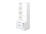 Night Stand with Bookshelf, Night Stand with 2 Storage Drawers for Bedroom 54152433