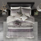 7 Piece Jacquard Comforter Set Purple King B03597200