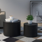 MDF with ash/oak/walnut veneer side table/coffee table/end table/nesting table set of 2 for living W87640121