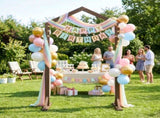 Wooden Wedding Arch 7ft Dark Brown, Pointed Top Gothic Style Ceremony Backdrop, Indoor & Outdoor 32521293