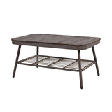 4-Piece Outdoor Patio Furniture Set, Metal Chairs with Woven Rope U-Shaped Backrest,Outdoor N780P209458R