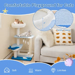 ZUN 3-layer cat tree, cat climbing frame, multi-functional activity center Marine theme design 64994911