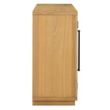 4-Door Large Storage Sideboard Buffet Cabinet with Glass Doors, Arched Cabinet with Adjustable 40712031