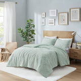 Twin Embroidered Medallion Faux Fur Ultra Plush Comforter Mini Set B03597229