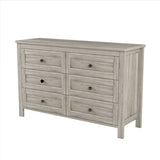 Retro Farmhouse Style Wooden Dresser with 6 Drawer, Storage Cabinet for Bedroom, Anitque Gray WF317946AAG
