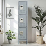 3 Door 66"H Metal Lockers With Lock for Employees,Storage Locker Cabinet for Home Gym Office School 14420504