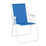 ZUN Oxford Cloth Iron Outdoor Beach Chair Blue 44914156