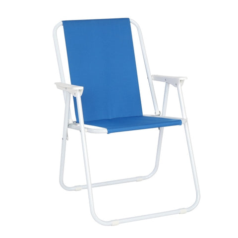 ZUN Oxford Cloth Iron Outdoor Beach Chair Blue 44914156