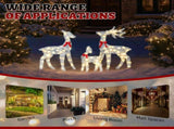3-Piece Lighted Tinsel Christmas Reindeer Family Outdoor Decorations, Weather Proof Deer Family 31183230