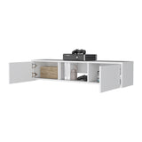 ZUN White 2-Door Floating TV Stand B062P175187