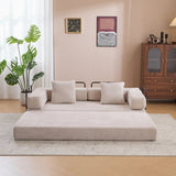 Floor,Compression Sofa,Convertible Floor Sofa Bed-with Pillow Back Support Armrest,Comfy Futon W3723P345007