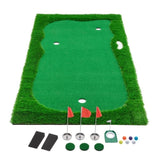 10x5 FT Golf Putting Green, Golf Training Mat with High-quality Turf, 3 Holes, 3 Flags and Cups for W1422P289866