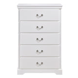 ZUN Classic Traditional 1pc Wooden Chest of 5 Drawers White Finish Bedroom Furniture B011P233290