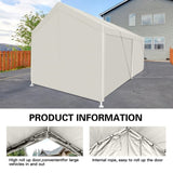 Carport, 1220 Heavy Duty Portable Carport Garage Tent for Outdoor Storage Shelter white 13309588