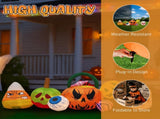 8FT Long Halloween Inflatables Pumpkins Eyeball Candy Outdoor Decorations, Blow Up Yard Decoration 79694696